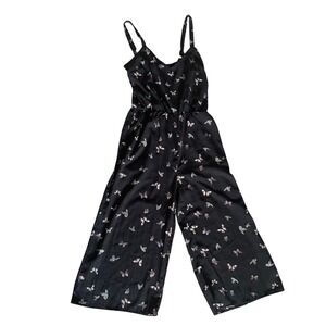 Melloday Butterfly Jumpsuit SIZE 8 Sleeveless Tiny Polkadot Wide Leg Lightweight